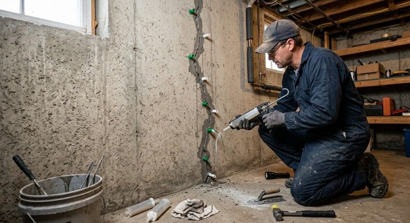 Cracked Basement Floor Repair in Valdosta, GA