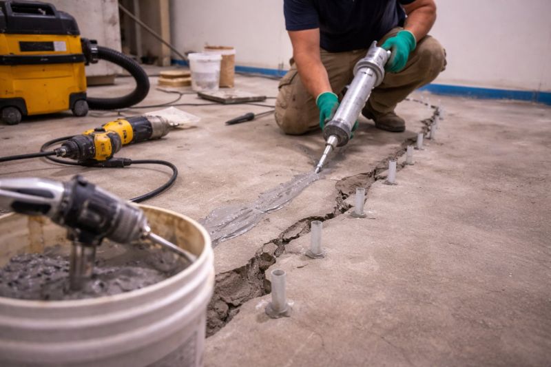 Cracked Basement Floor Repair in Valdosta, GA