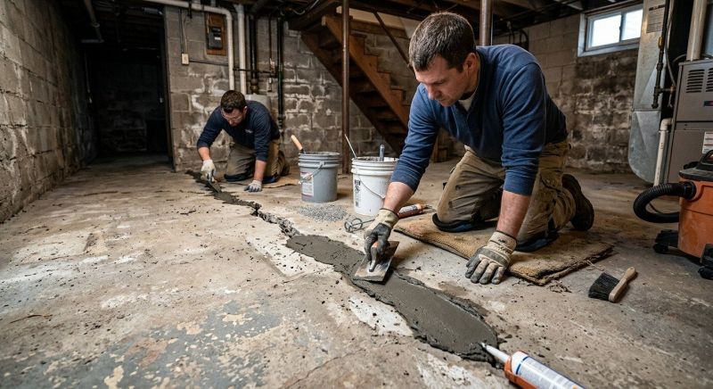 Cracked Basement Floor Repair in Valdosta, GA
